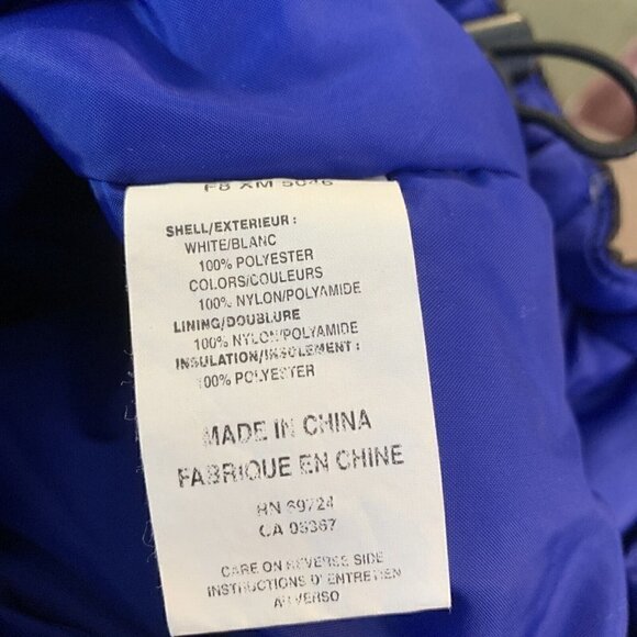 Columbia Blue Back White Puffer Insulated Coat Jacket Size L Large Nylon… - Picture 7 of 9